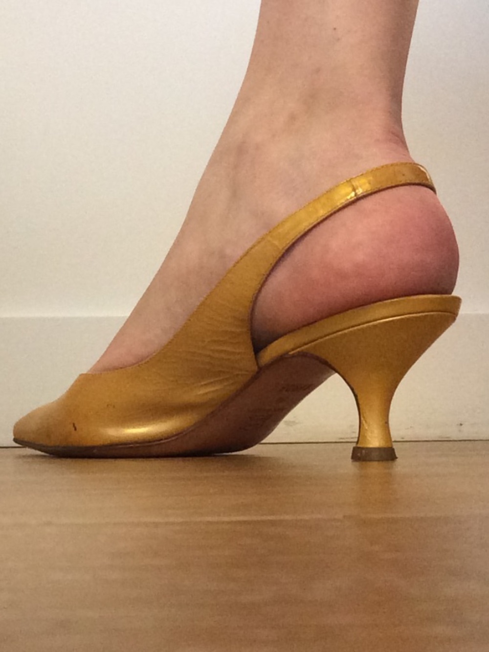 kitten heel slight sheer Lerre Made in Italy slingback size 39 Euro